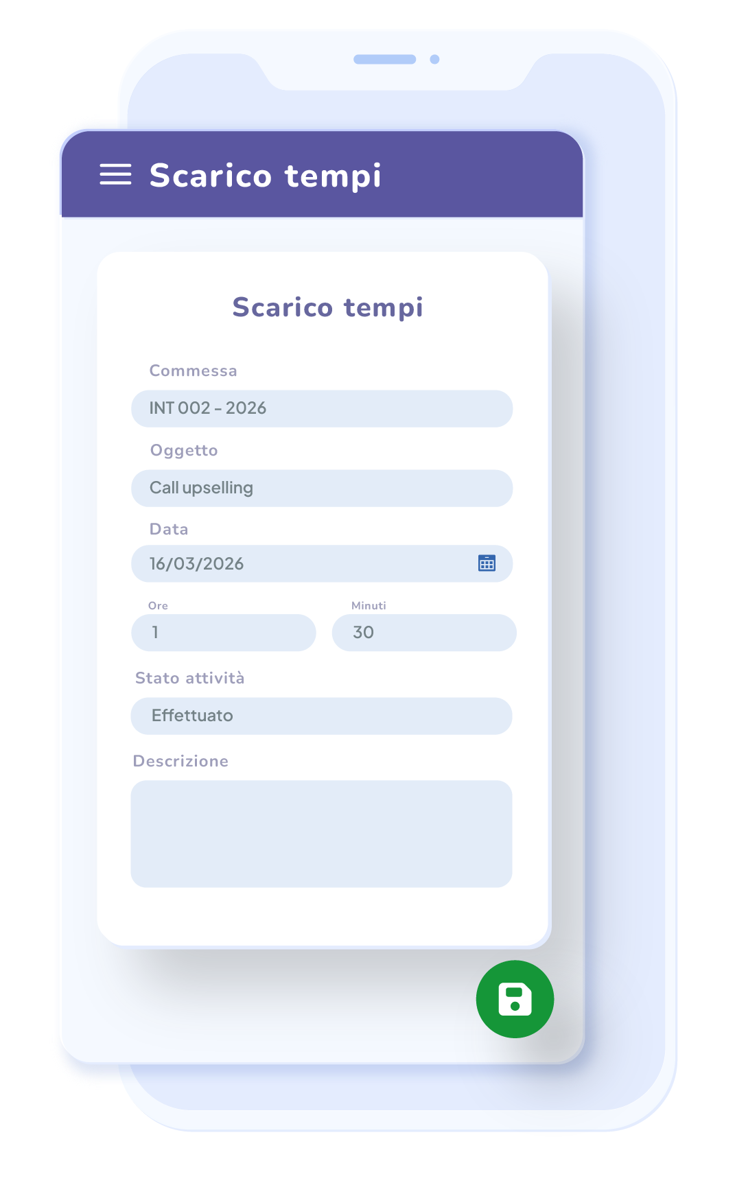 App fluxHR per la registrazione tempi commessa